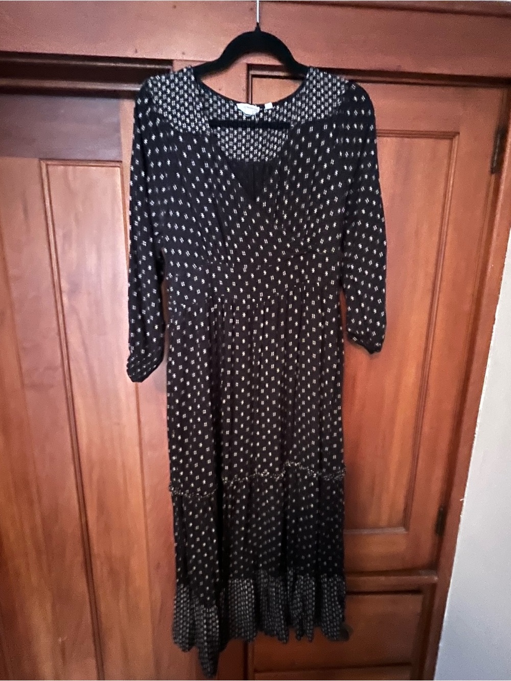Fat Face Black Printed Maxi Dress